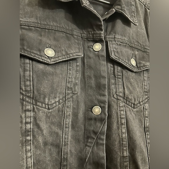 Free People Rumors Black Denim Jacket Size Large - Picture 6 of 9